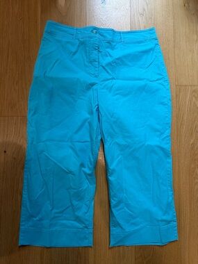 Talbots Turquoise Wide-Leg Crop Chino